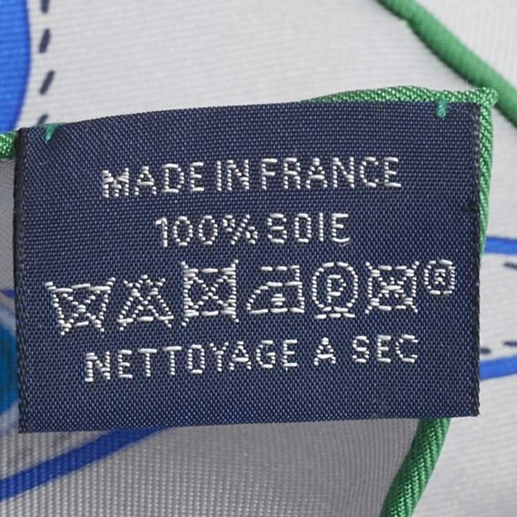 Pre Owned Hermès Bleu Silk Bagage A Main Scarf 