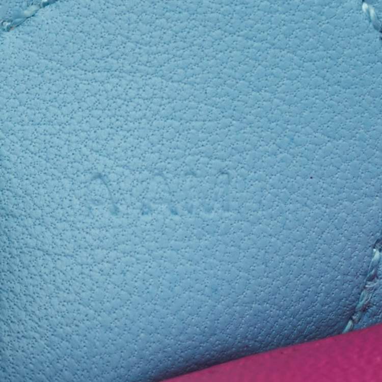 Pre Owned Hermès Rose Pourpre/Cornaline/Celeste Milo Leather GriGri Rodeo Bag Charm MM