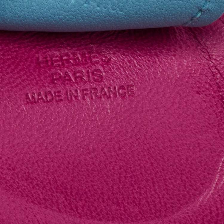 Pre Owned Hermès Rose Pourpre/Cornaline/Celeste Milo Leather GriGri Rodeo Bag Charm MM