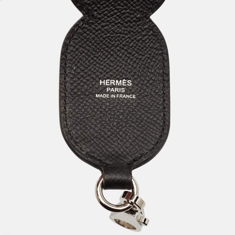 مملوكة مسبقًا Hermès Noir/Gold Epsom Leather Maillons Shoulder Bag Strap