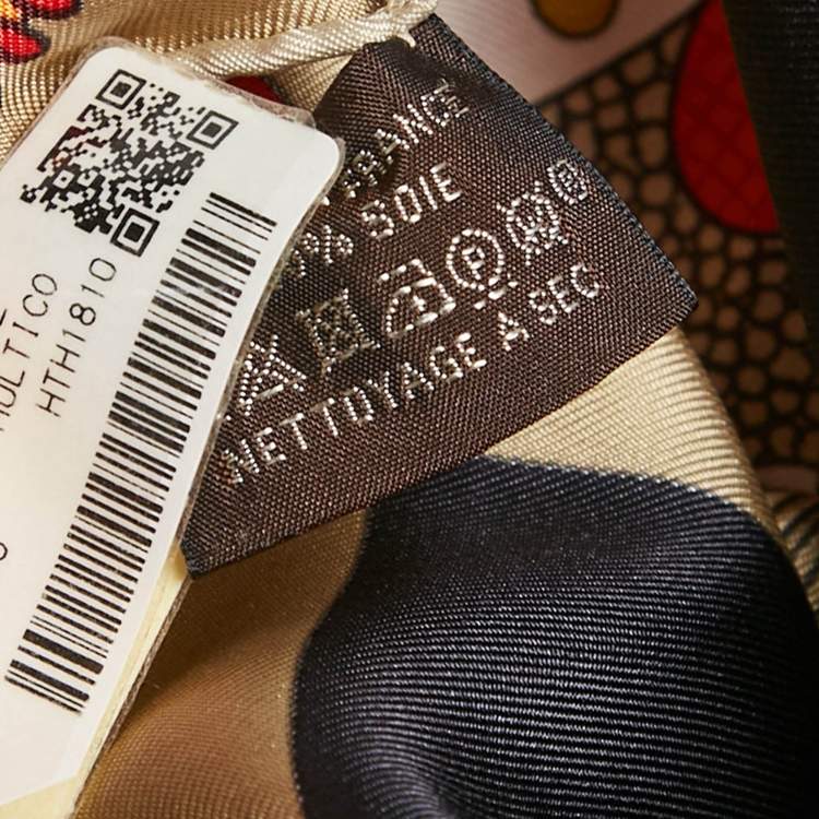 Pre Owned Hermes Beige Silk Selle De Dignitaire Scarf 