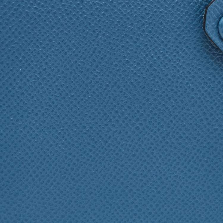 Pre Owned Hermes Bleu Agate Epsom Leather Tarmac Passport Holder