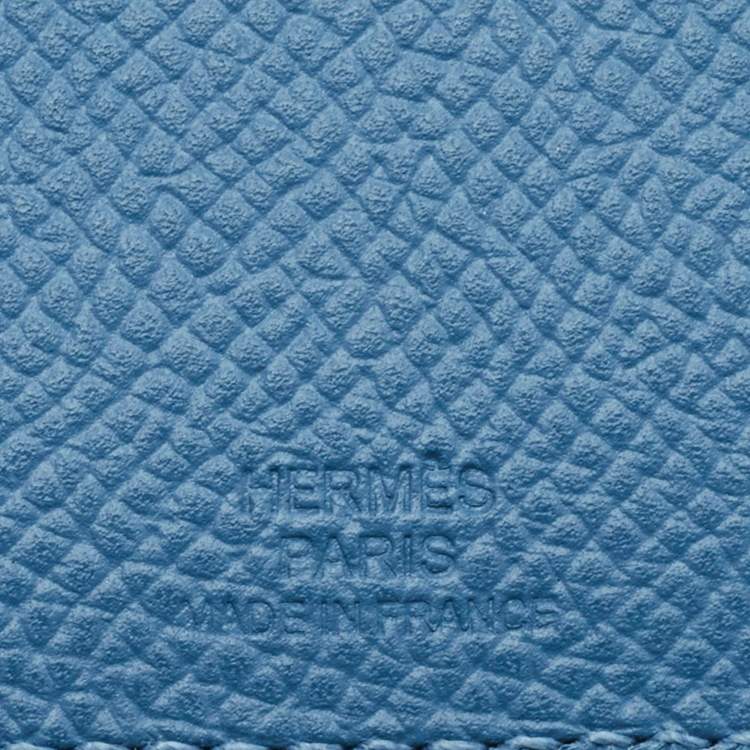 Pre Owned Hermes Bleu Agate Epsom Leather Tarmac Passport Holder