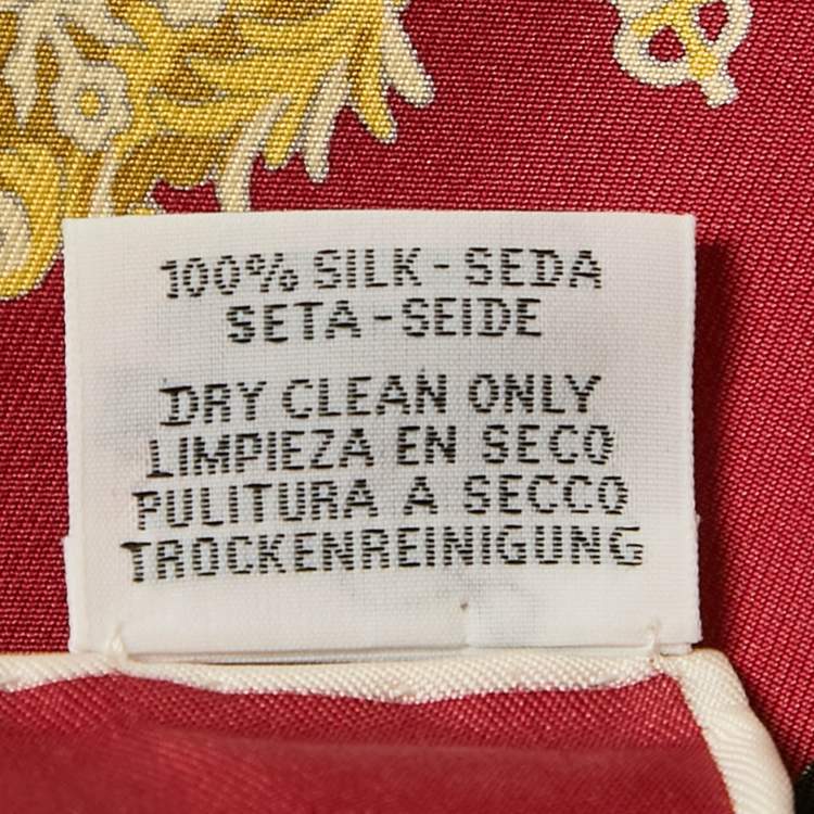 Pre Owned Hermès Red Silk Stately Wheels scarf 90   