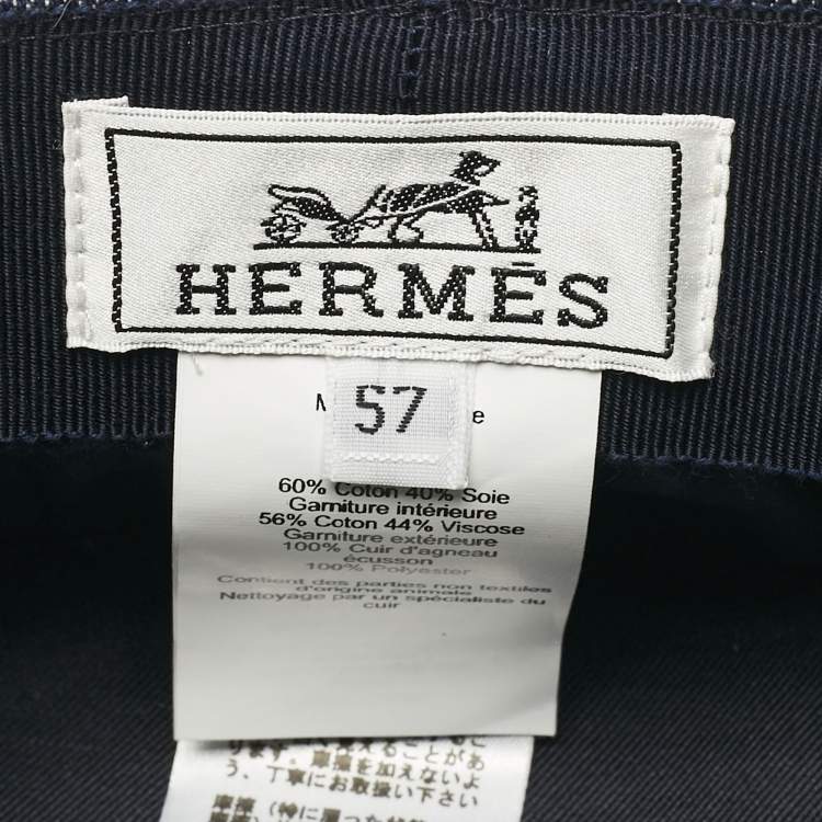 Pre Owned Hermès Blue Denim Cabourg Cliquetis Newsboy Cap Size 57