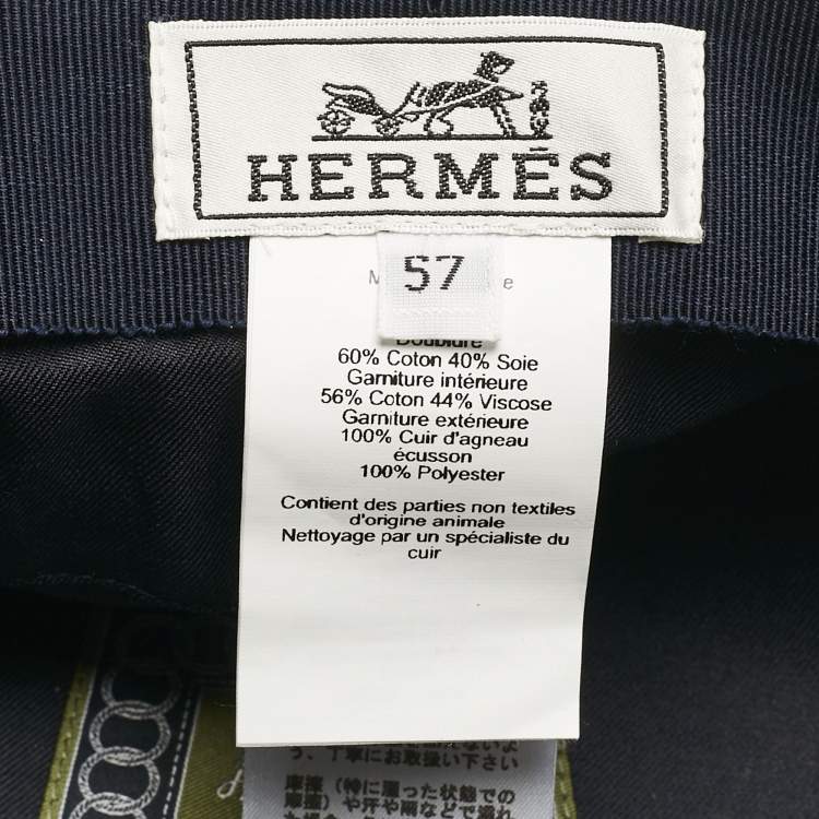 Pre Owned Hermès Blue Denim Cabourg Cliquetis Newsboy Cap Size 57