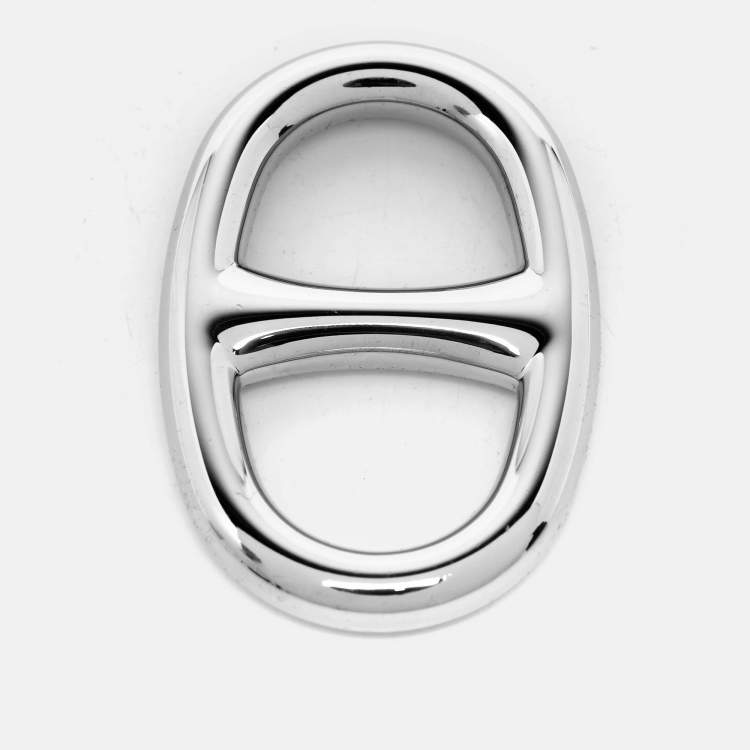 Pre Owned Hermès Chaine d'Ancre Palladium Plated Scarf Ring