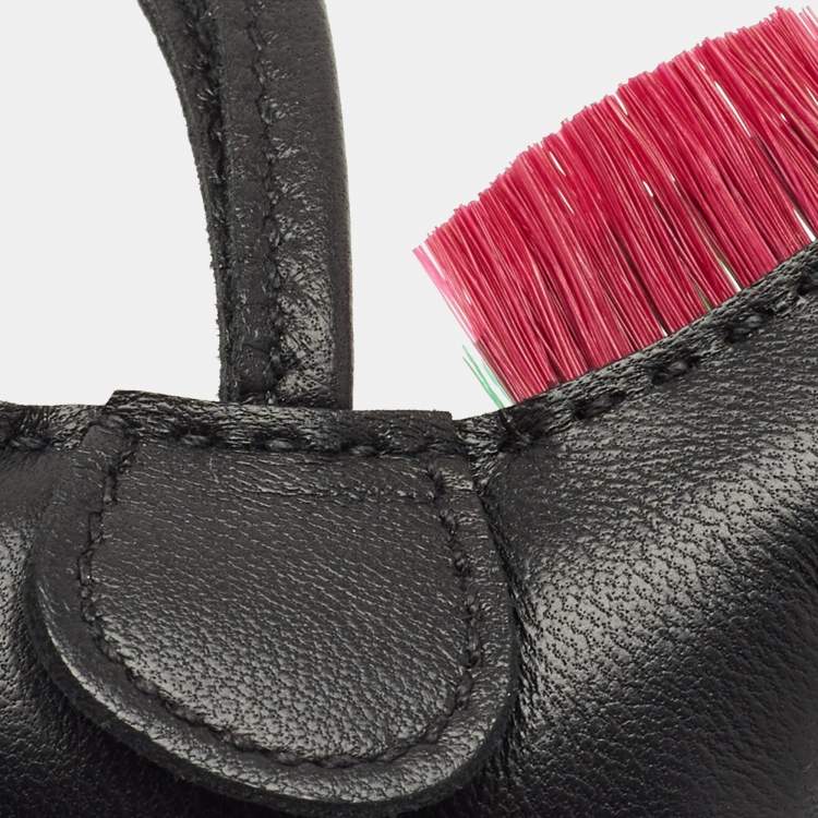 Pre Owned Hermes Noir/Menthe/Magnolia Milo Leather and Horsehair GriGri Rodeo Punk Bag Charm PM