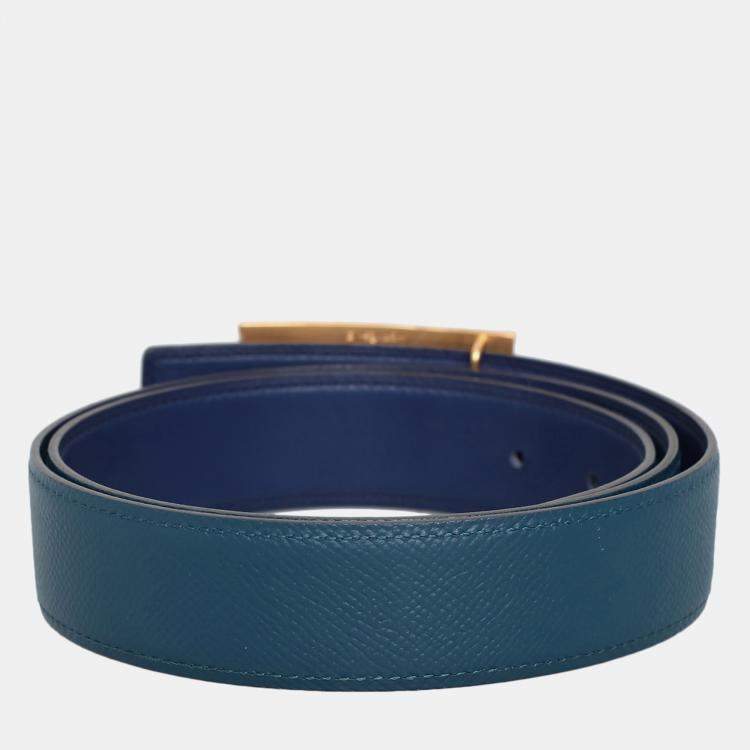 Pre Owned Hermes Reversible Leather Belt 320MM With Collider de Chien Buckle