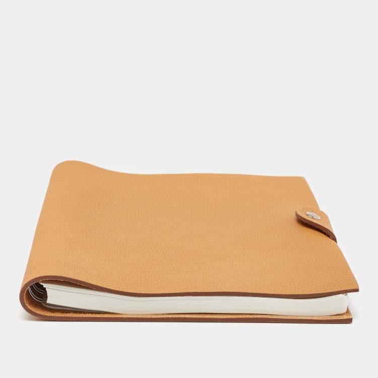 Pre Owned Hermes Sand Clemence Leather Ulysse MM Notebook Cover