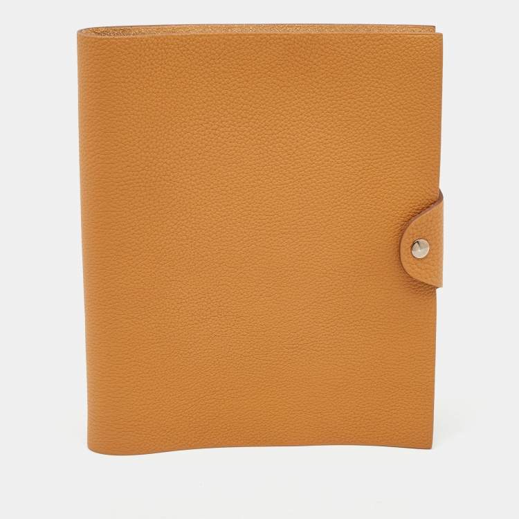 Pre Owned Hermes Sand Clemence Leather Ulysse MM Notebook Cover