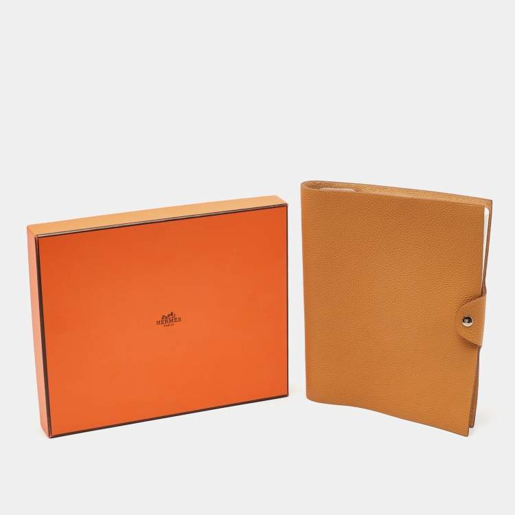 Pre Owned Hermes Sand Clemence Leather Ulysse MM Notebook Cover