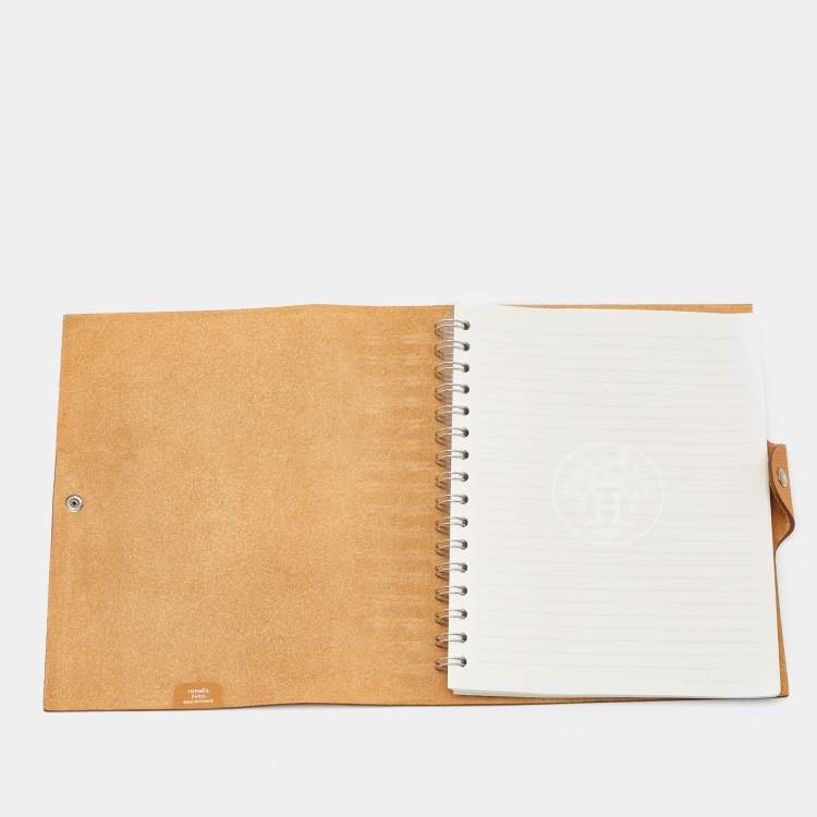 Pre Owned Hermes Sand Clemence Leather Ulysse MM Notebook Cover