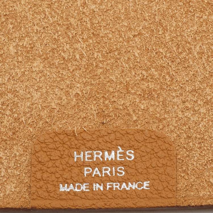 Pre Owned Hermes Sand Clemence Leather Ulysse MM Notebook Cover