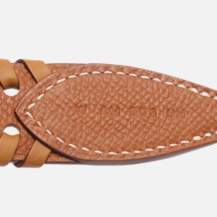 Pre Owned Hermès Gold/Sésame Epsome Leather Tressage Bag Strap