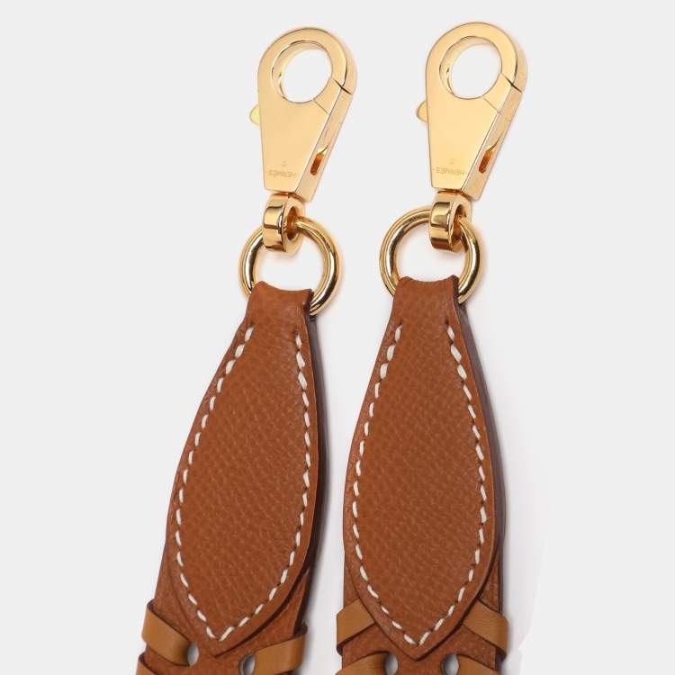 Pre Owned Hermès Gold/Sésame Epsome Leather Tressage Bag Strap
