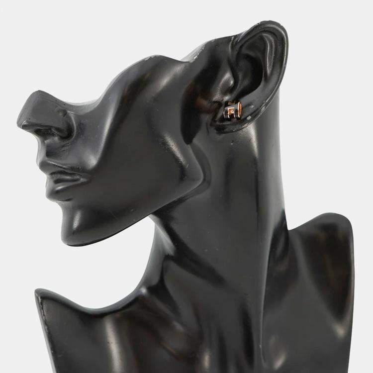 Pre Owned Hermes Pop Ash Mini Earrings Size Mini Black Metal