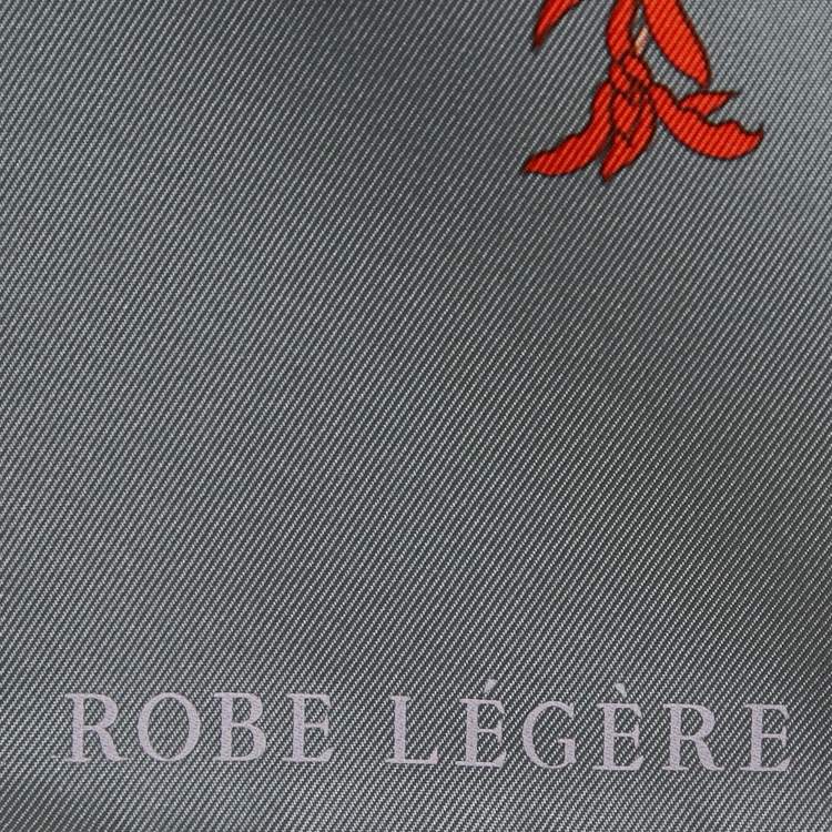 Pre Owned Hermès Grey Robe Legere Printed Silk Square Scarf