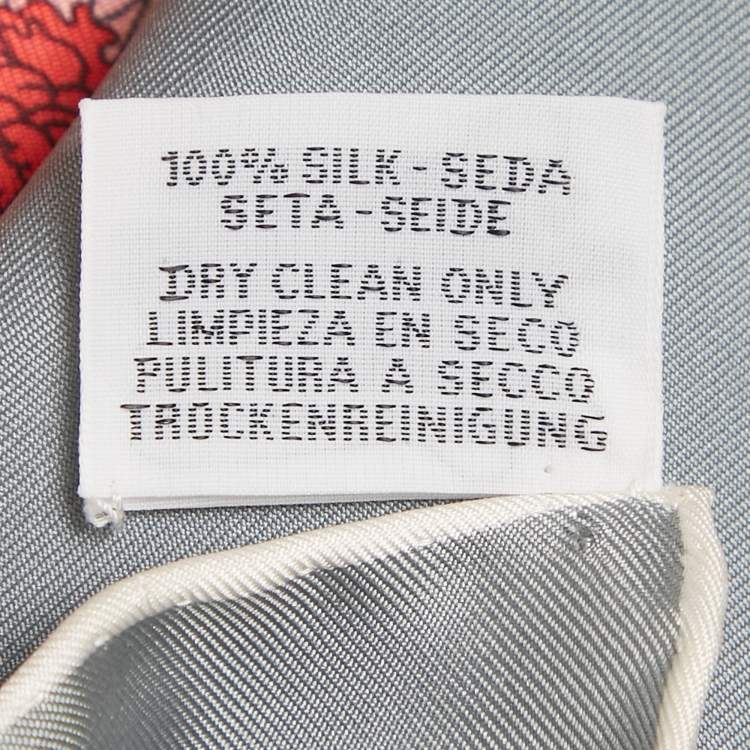 Pre Owned Hermès Grey Robe Legere Printed Silk Square Scarf