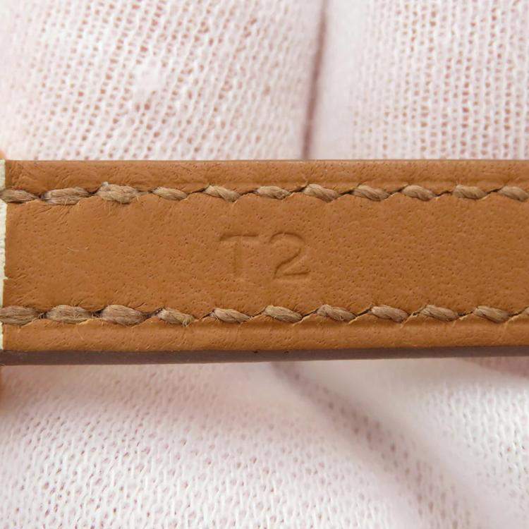 Pre Owned Hermes Leather Bracelet Croisier Size T2 Nata Swift Leather