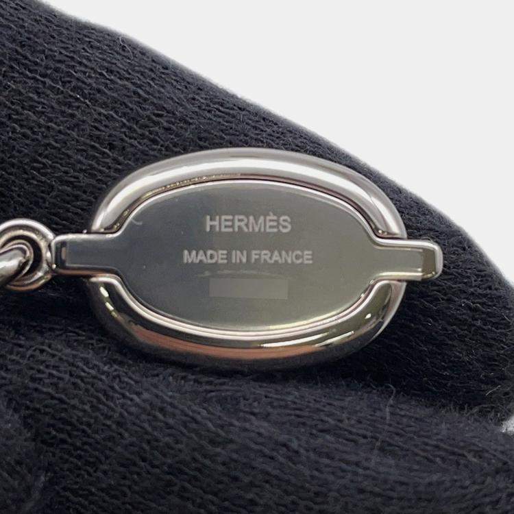 Pre Owned Hermes Mini Maillon Necklace Size PM Black Lacquer Metal