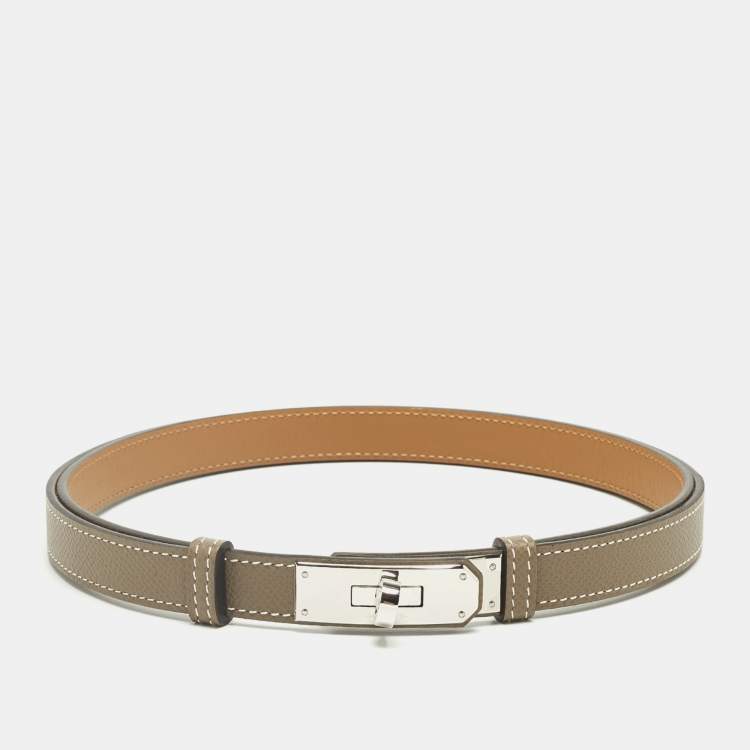 Pre Owned Hermès Kelly Adjustable Belt Taupe Epsom Leather