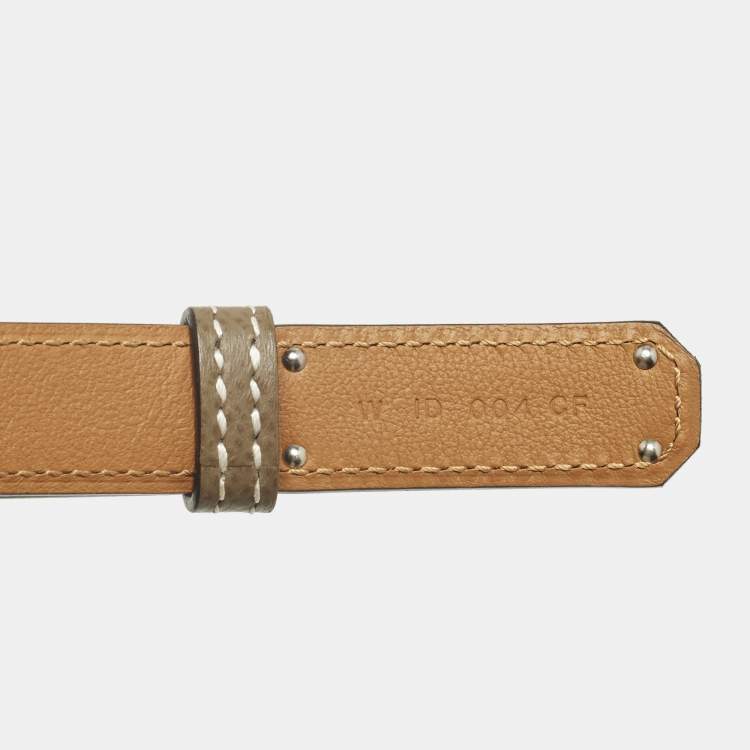 Pre Owned Hermès Kelly Adjustable Belt Taupe Epsom Leather