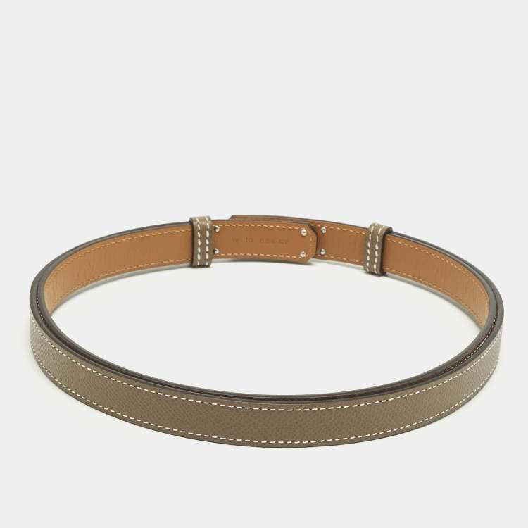 Pre Owned Hermès Kelly Adjustable Belt Taupe Epsom Leather