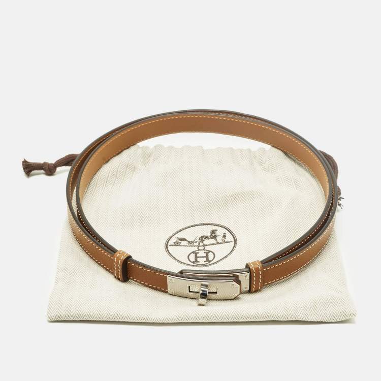 Pre Owned Hermes Kelly Belt Gold Epsom Leather