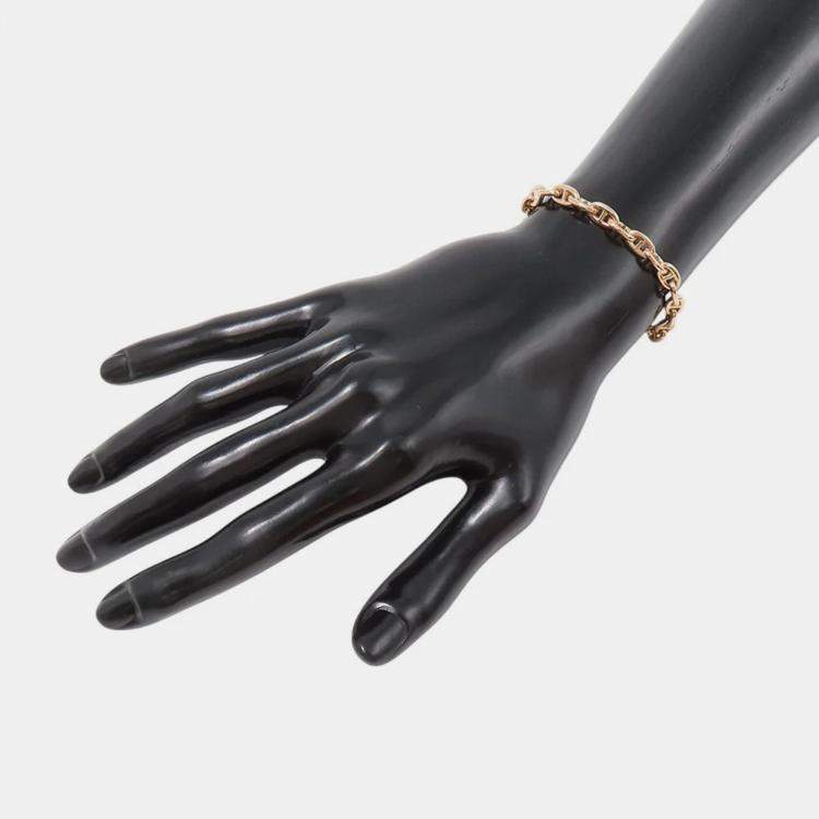Pre Owned Hermes Chaine D'Ancre Bracelet 22 Frames Size TPM 18K Pink Gold