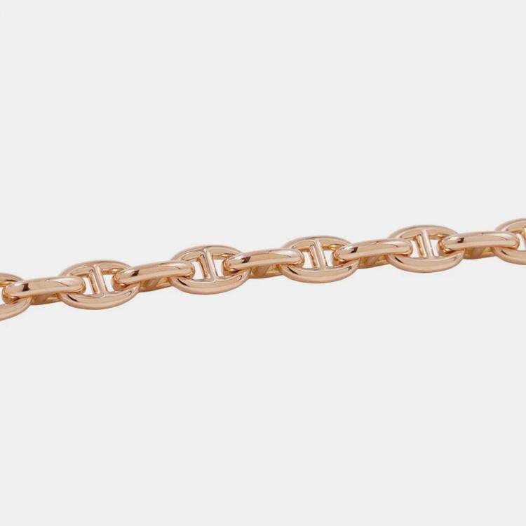 Pre Owned Hermes Chaine D'Ancre Bracelet 22 Frames Size TPM 18K Pink Gold