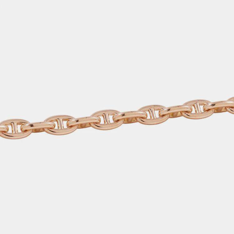 Pre Owned Hermes Chaine D'Ancre Bracelet 24 Frames Size TPM 18K Pink Gold