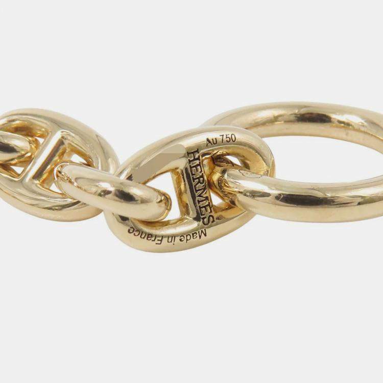 Pre Owned Hermes Chaine D'Ancre Bracelet 22 Frames Size TPM 18K Yellow Gold