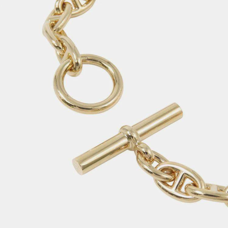 Pre Owned Hermes Chaine D'Ancre Bracelet 22 Frames Size TPM 18K Yellow Gold
