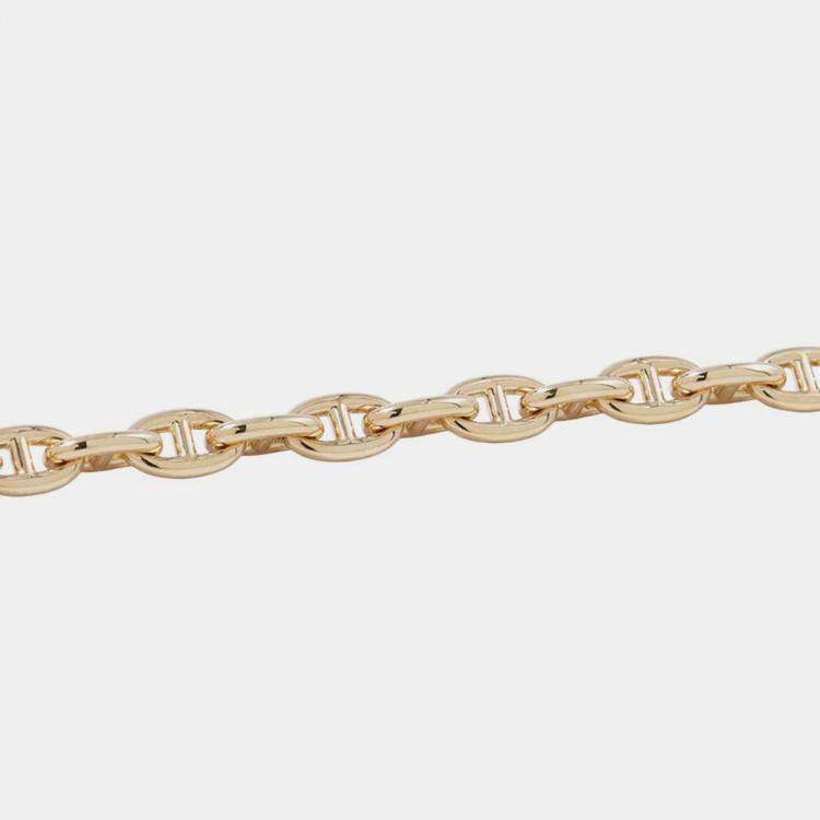 Pre Owned Hermes Chaine D'Ancre Bracelet 22 Frames Size TPM 18K Yellow Gold