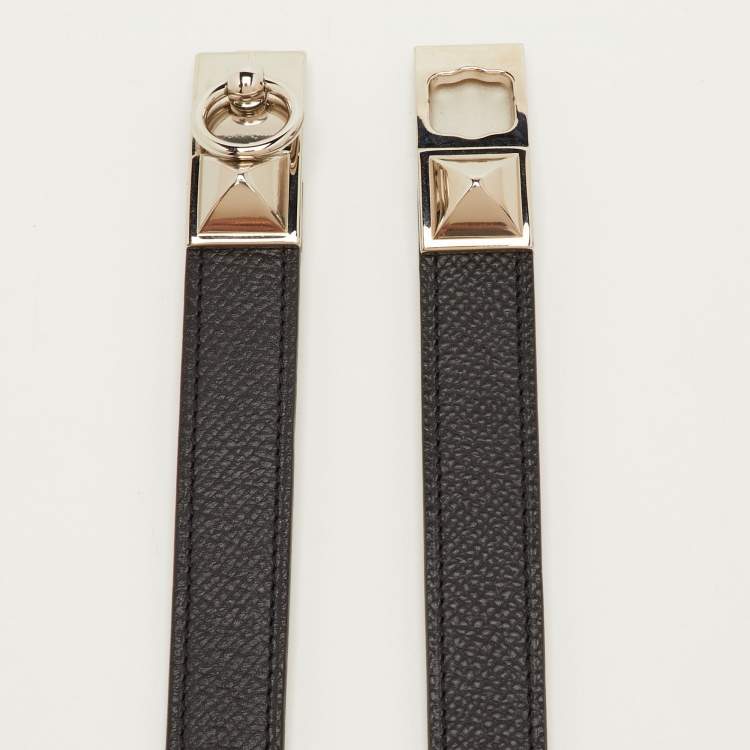 مملوكة مسبقًا Hermès Black/Natural Epsom Leather Rivale Reversible Belt 90cm