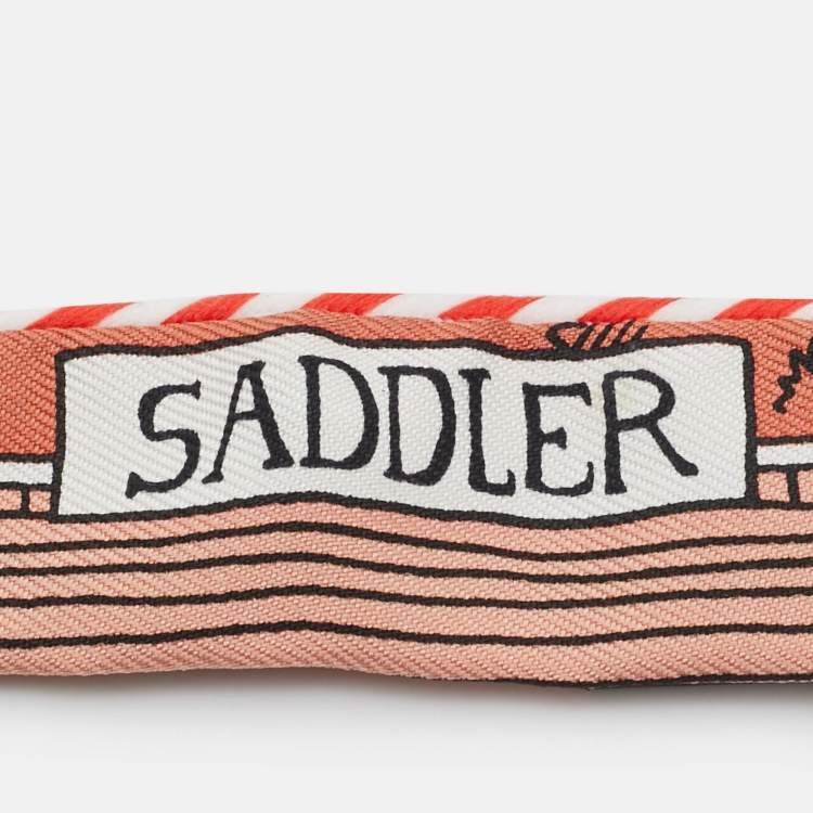 Pre Owned Hermès Blush Orange Hermes-Paris Station Silk Candy Doll Twilly 