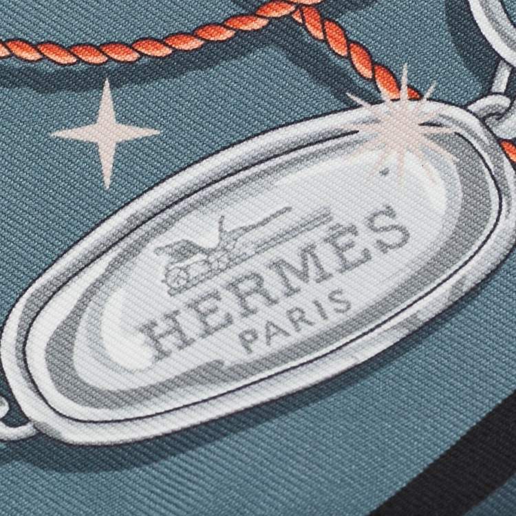 Pre Owned Hermès Marine Blue C'est la Fete Silk Twilly