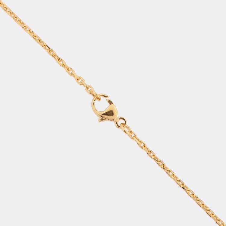 Pre Owned Hermes Pop Ash Rocabar Necklace Malabar Vert/Rose Lacquer Gold Plated