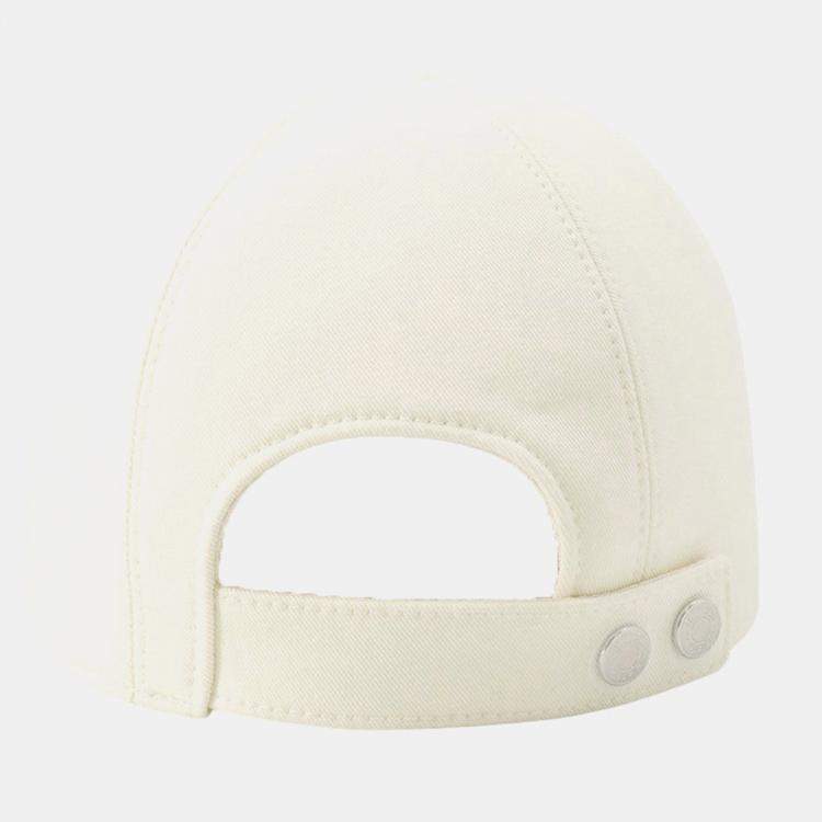 Pre Owned Hermes Serena H Electric Cap Size 57 Blanc Lotus Cotton100%