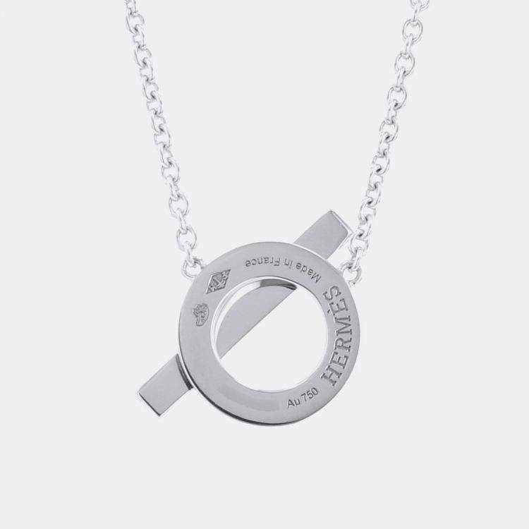 Pre Owned Hermes Pendant Inesse 00 18K White Gold
