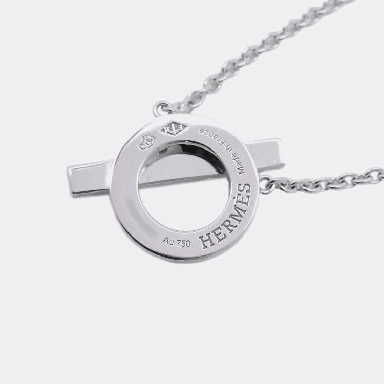 Pre Owned Hermes Pendant Inesse 00 18K White Gold