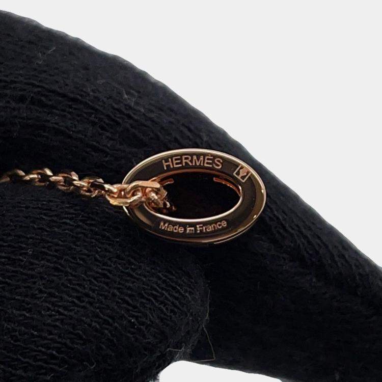 Pre Owned Hermes Pop Ash Necklace Size Mini Rose Dragee Lacquer Gold Plated