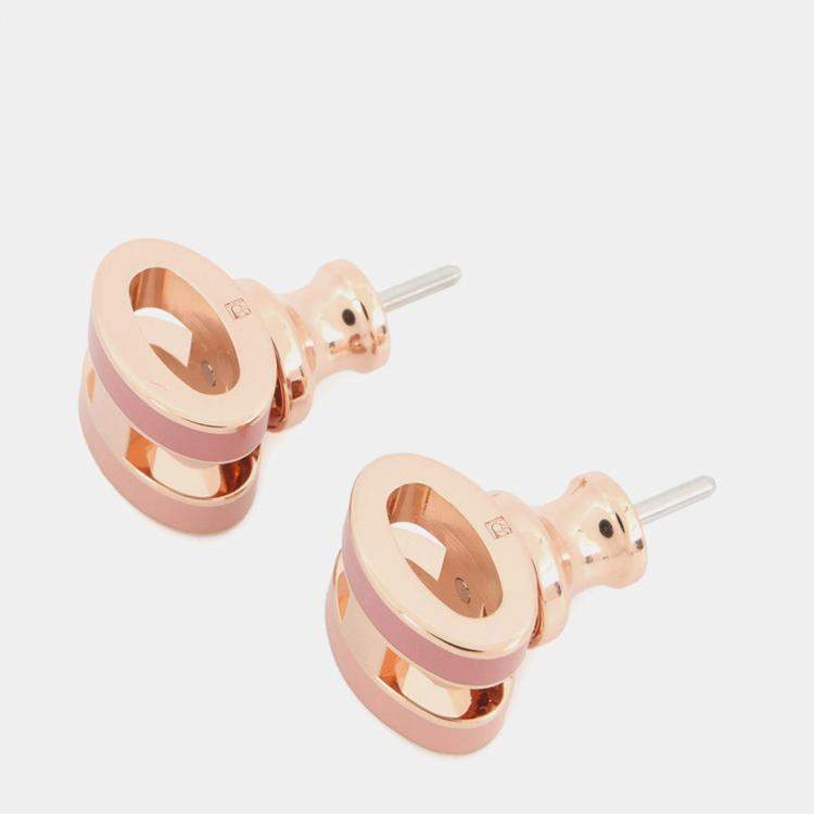 Pre Owned Hermes Pop Ash Earrings Rocabar Size Mini Beauty Lacquer Gold Plated