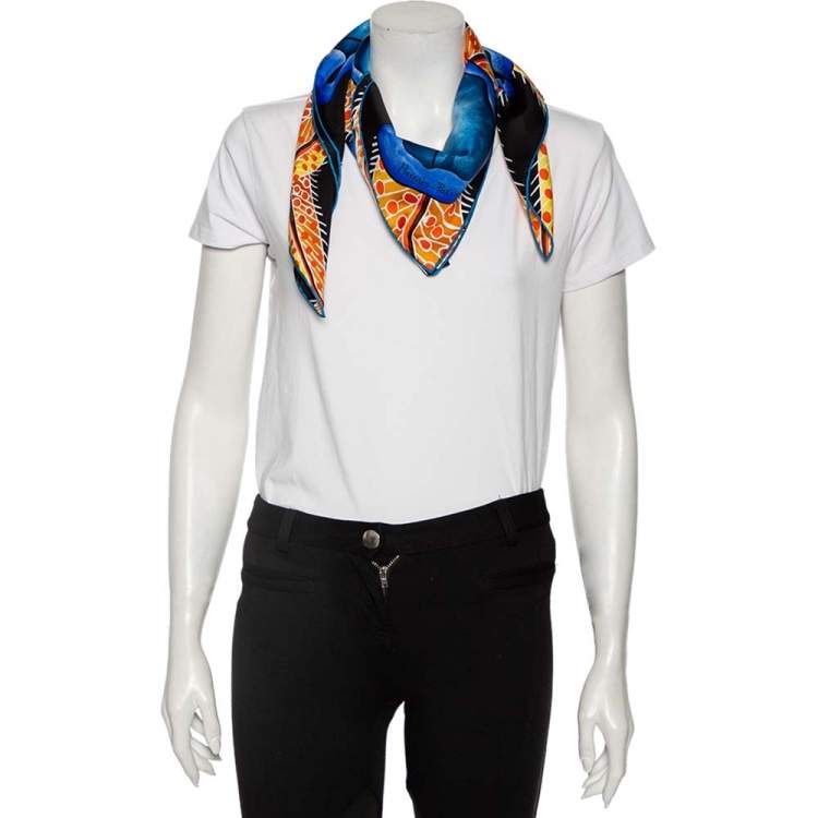 Pre Owned Hermès Multicolor Baobab Cat Silk Scarf