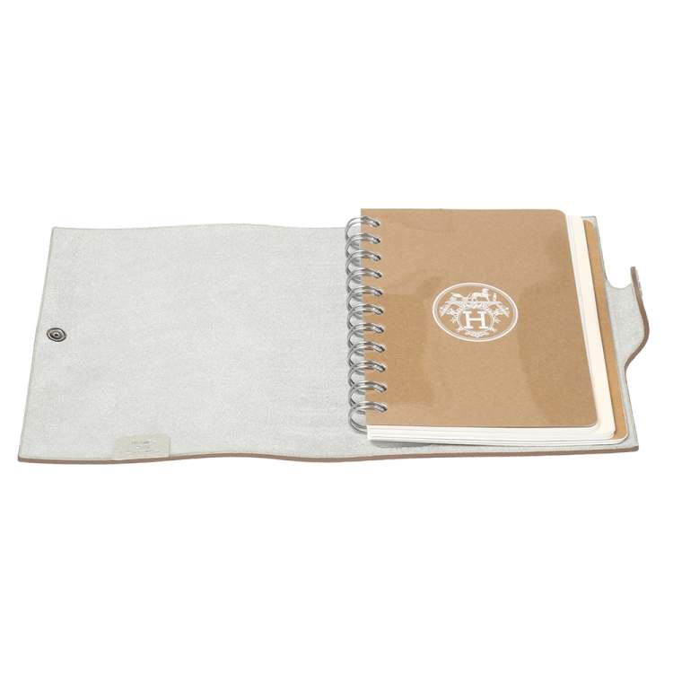 Pre Owned Hermes Gris Perle Veau Togo Ulysse PM Agenda Cover