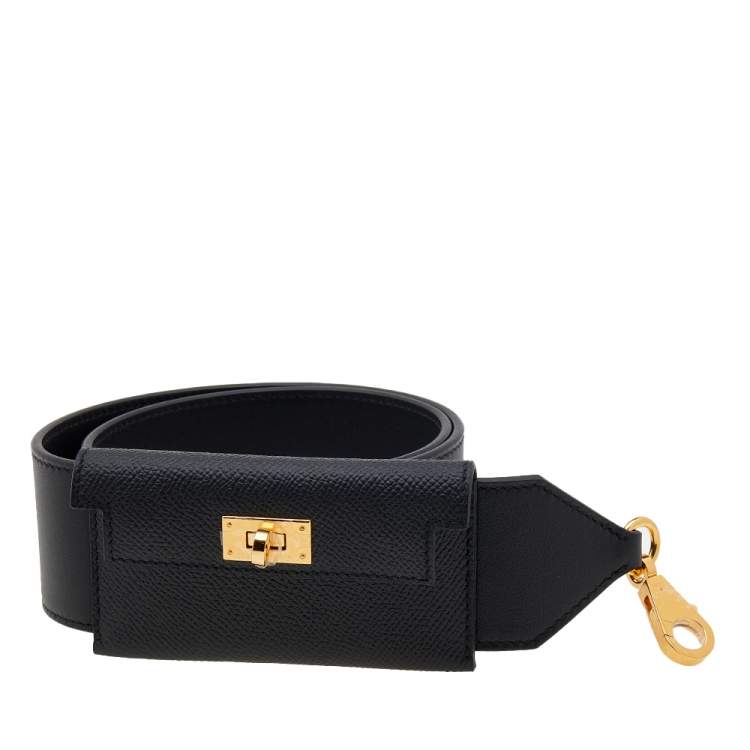 Pre Owned Hermes Noir Swift/Epsom Pocket Kelly Shoulder Strap