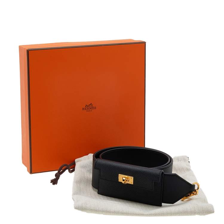 Pre Owned Hermes Noir Swift/Epsom Pocket Kelly Shoulder Strap