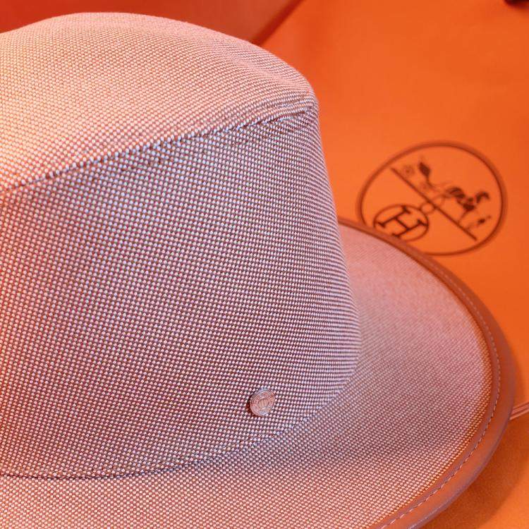 Pre Owned Hermes Brown Cappello Hat Size 56 cm