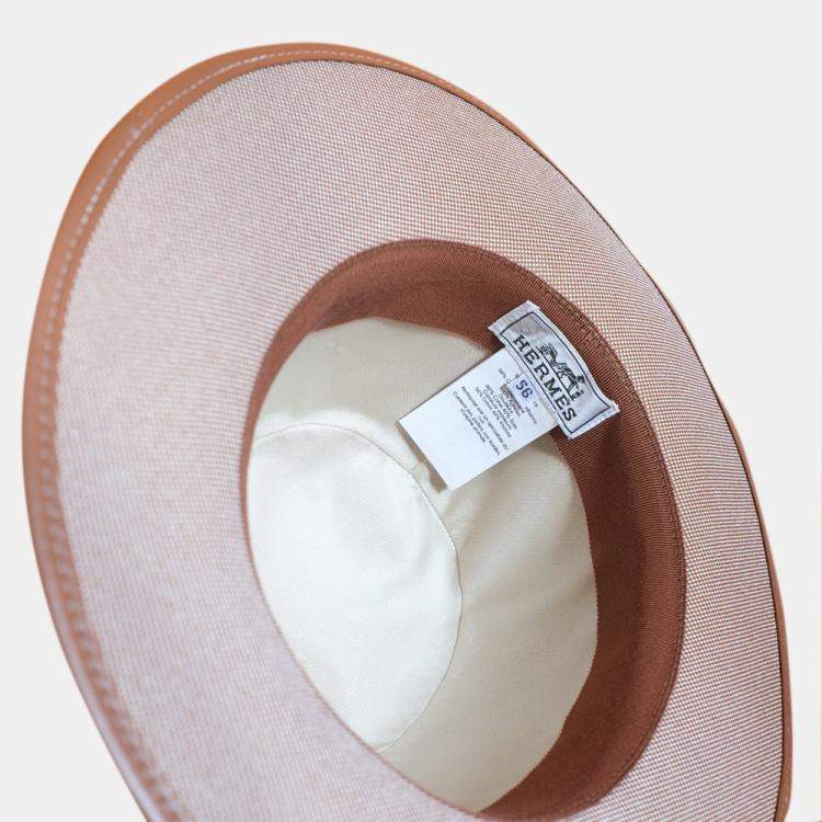 Pre Owned Hermes Brown Cappello Hat Size 56 cm